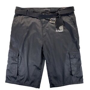 Marx & Dutch Mens Black Cargo Shorts Size 44 With Belt Cotton Blend New NWT